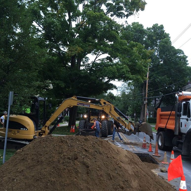 Excavating to access public pipes